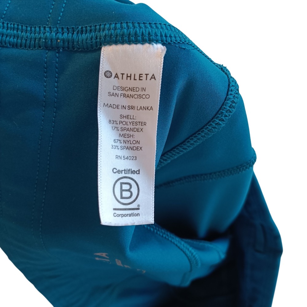 Athleta Women's Teal Blue Velocity Stash Pocket Activewear Leggings Size XS - Picture 9 of 9